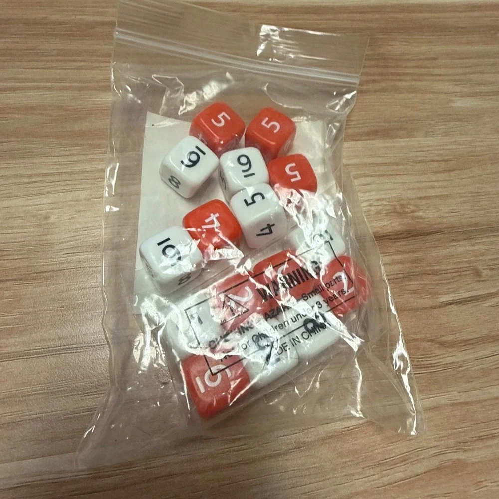 Scholastic Number Cube Set 1-6 and 4-9 Red White Math Dice Item  NEW